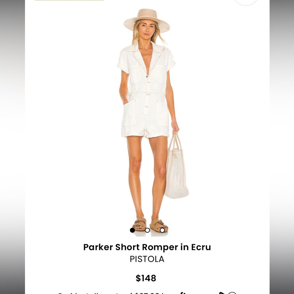 Pistola Parker Short Romper Ecru Size M